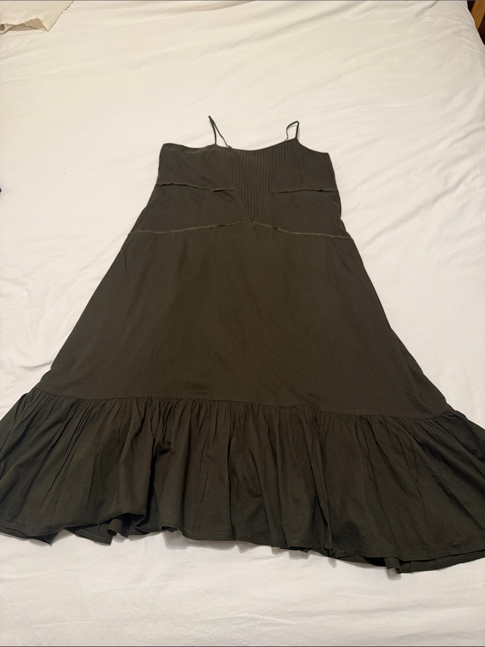 Denim & Supply Ralph Lauren Dark Olive Green Spaghetti Strap Midi Dress. S/P